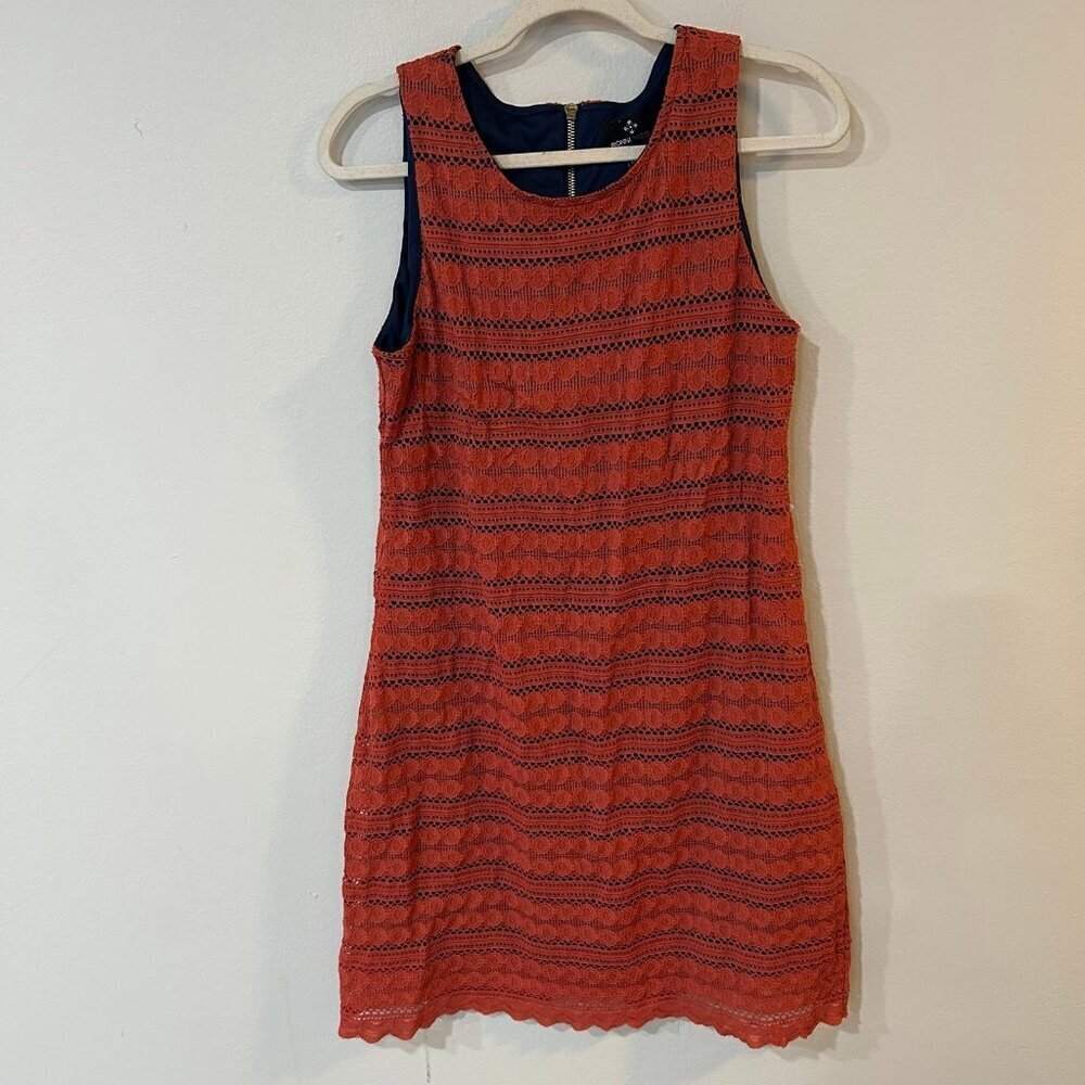 Ronni Nicole Burnt Orange Lace Sleeveless Mini Fit Flare Dress Women’s Size 10